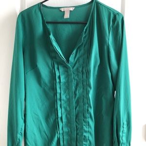 Banana Republic emerald green blouse